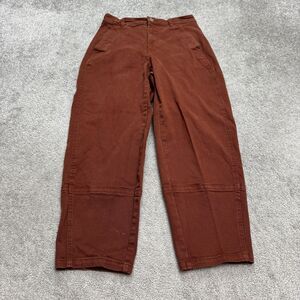 Everlane Utility Barrel Organic Cotton Crop Pants Womens 2 Brown Baggy Trouser